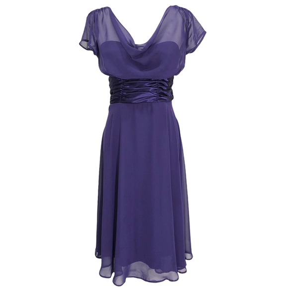 connected apparel Dresses & Skirts - Connected Apparel Purple Chiffon Cocktail Party Quinceañera Dress Sz 6